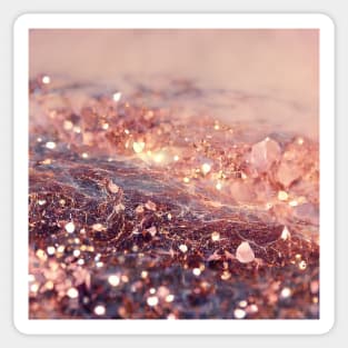 Intense sparkling rose gold marble II Sticker